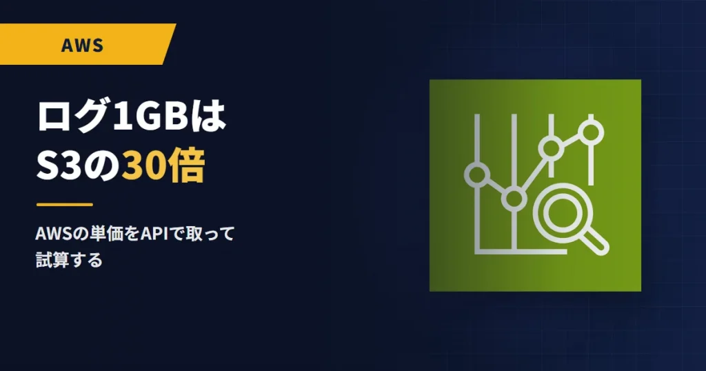ログ1GBはS3の30倍｜AWSの単価をAPIで取って試算する