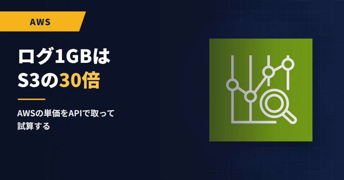 ログ1GBはS3の30倍|AWSの単価をAPIで取って試算する