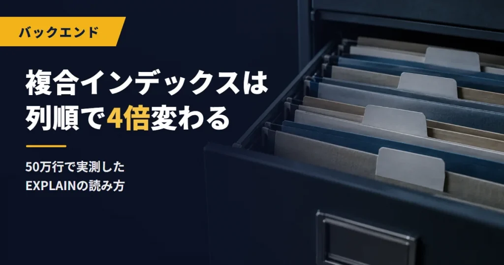 複合インデックスは列順で4倍変わる｜50万行で実測したEXPLAINの読み方